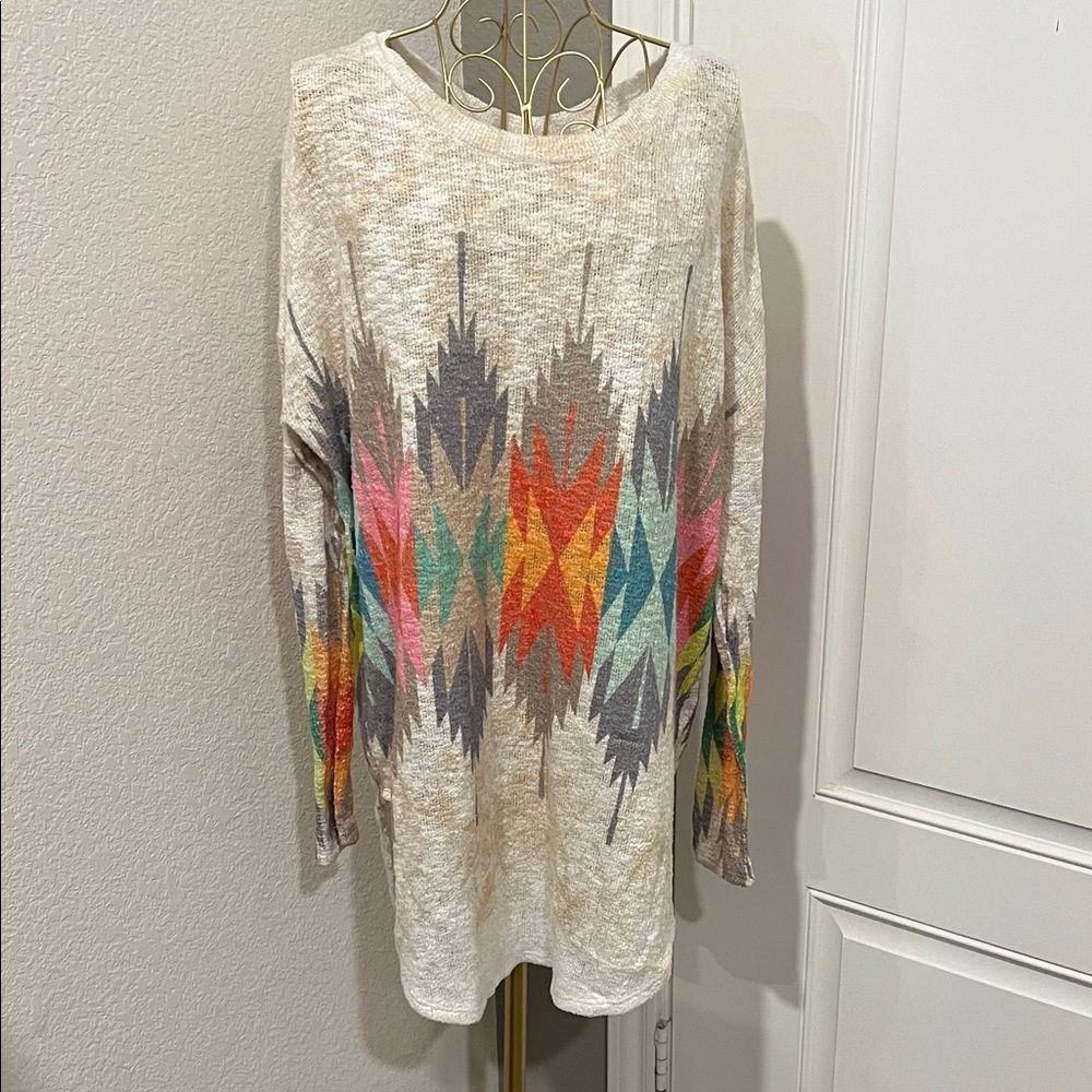 Colorful Geometric Crew Neck Sweater